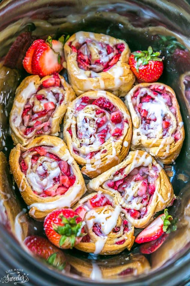 Easy Strawberry Cinnamon Rolls make the perfect indulgent treat for breakfast, brunch or even dessert. Best of all, these effortless rolls take no time at all using Pillsbury crescent roll dough, fresh strawberries and a cinnamon sugar filling. No yeast or rising required!