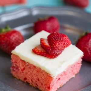 Strawberry Frosted Sheet Cake - Life Made Sweeter
