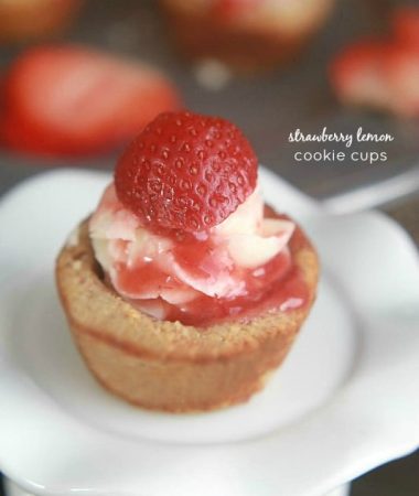 Strawberry Lemon Almond Cookie Cups {gf} {df} @LifeMadeSweeter