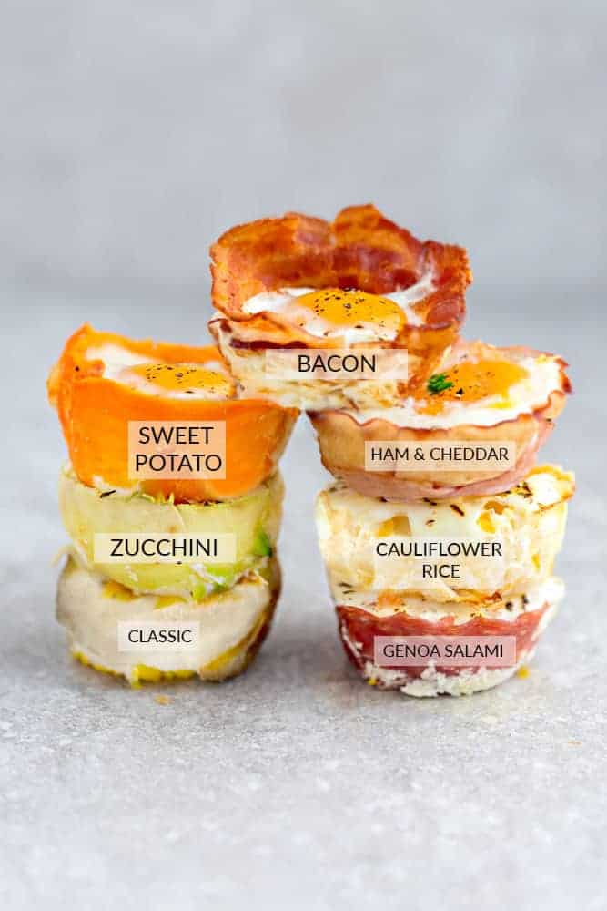 7 varieties of egg cups in two stacks