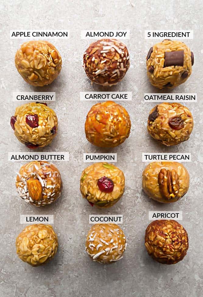 12 varieties of no-bake energy bites