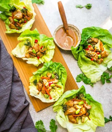 Teriyaki Chicken Lettuce Wraps - a light and healthy meal with all the favorite flavors of the takeout favorite. Best of all, comes together super quick so they're perfect for busy weeknights.