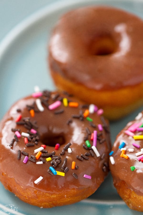 The Best Easiest Fried Donuts with Chocolate Peanut Butter Glaze