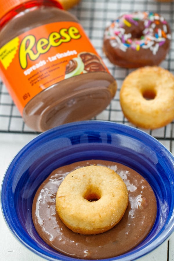 The Best Easiest Fried Donuts with Chocolate Peanut Butter Glaze