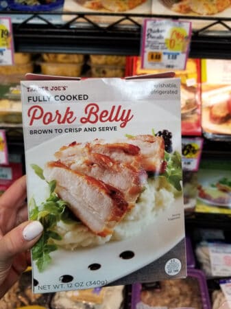 A package of Trader Joe's fully cooked pork belly