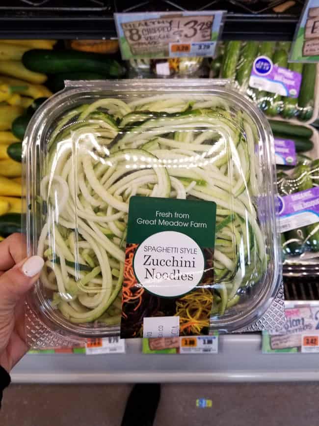 A package of Trader Joe's zucchini noodles