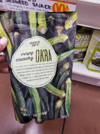 A package of Trader Joe's dried okra