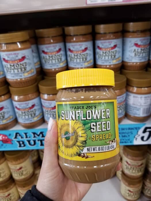 A jar of Trader Joe's sunflower seed spread