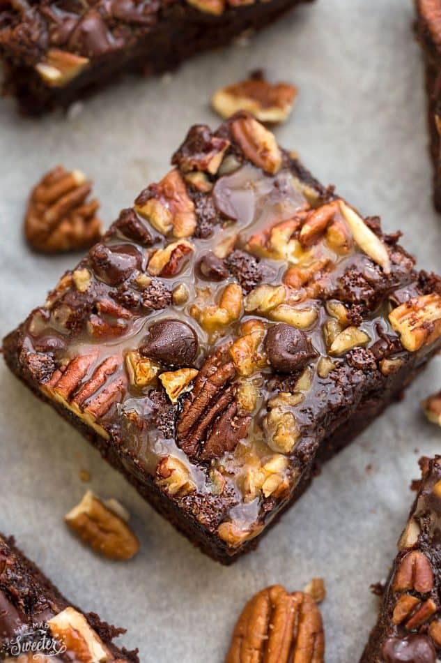 Top view of a Paleo Turtle Brownie