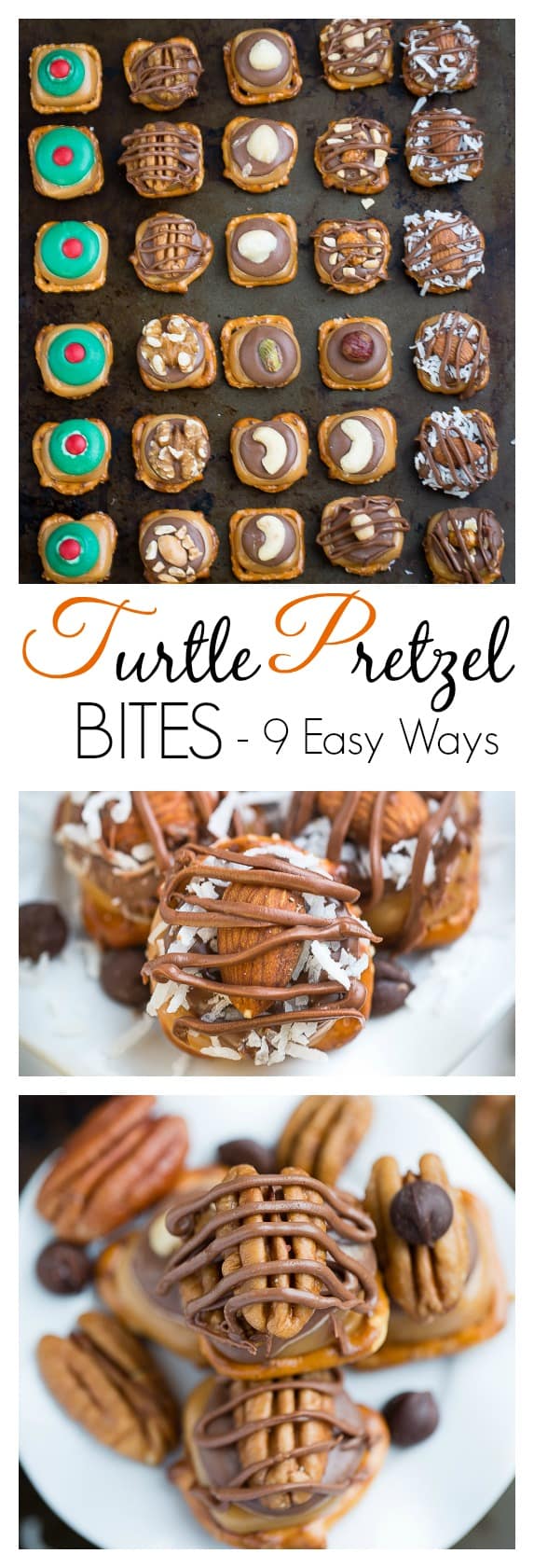 Turtle Pretzel Bites with 9 Easy Ways are perfect for your holiday cookie platter.