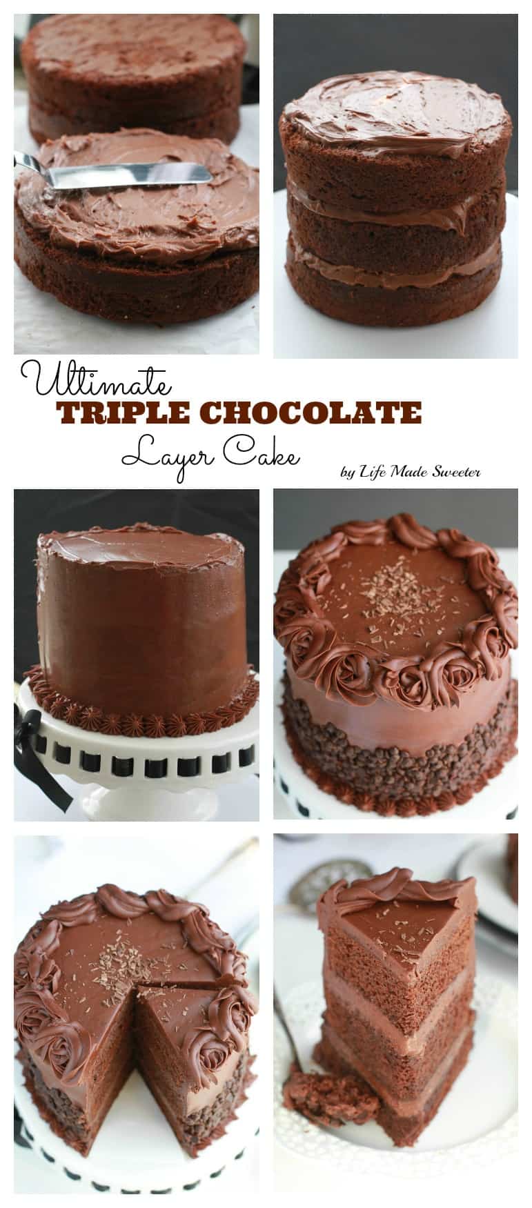 triple layer chocolate cake with chocolate frosting