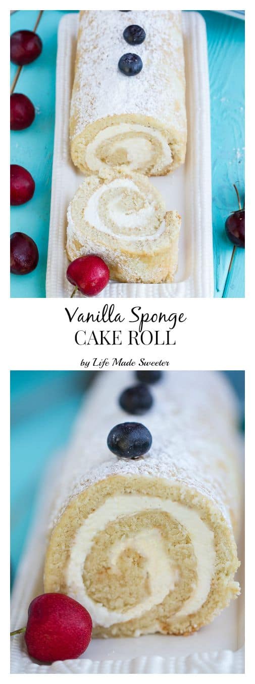 Vanilla Sponge Cake with a creamy vanilla mascarpone filling makes an impressive and light dessert perfect for summer