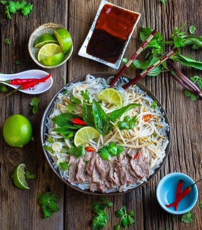 Vietnamese Pho Bo Rice Noodles make the perfect comforting meal. Best on those cold chilly nights!