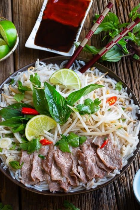 Vietnamese Pho Beef Rice Noodle Soup {Slow Cooker}