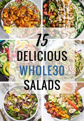 Loaded salads are the best Whole30-approved meals! A bed of lettuce piled with healthy toppings, these salads will give you all the lunch inspiration.
