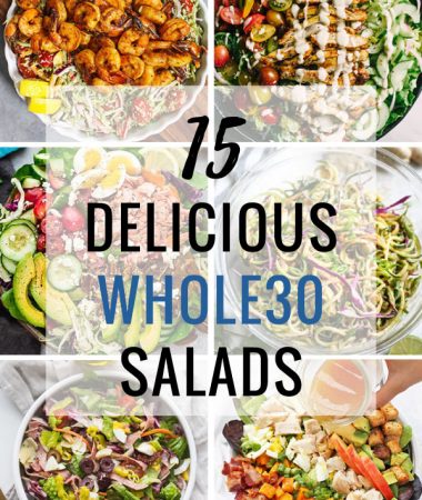 Loaded salads are the best Whole30-approved meals! A bed of lettuce piled with healthy toppings, these salads will give you all the lunch inspiration.