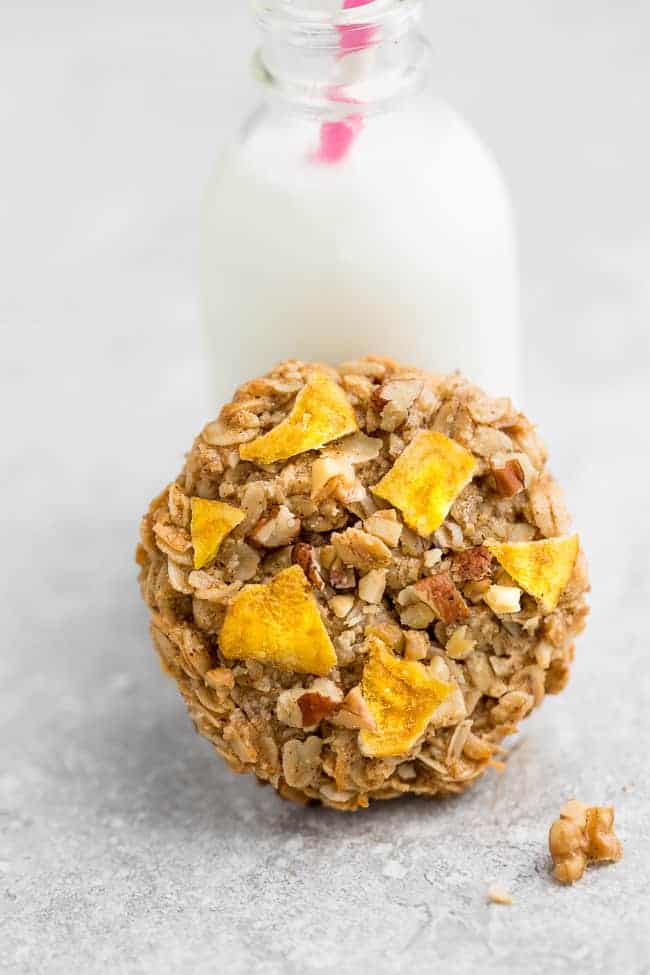 image of banana breakfast cookie made with oats