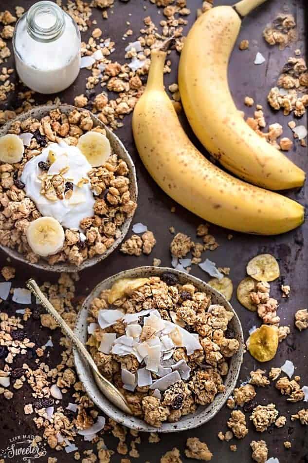 The best Banana nut recipe made with oats and granola.