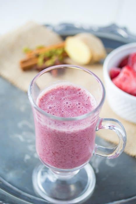 Chai Smoothie in a handled glass