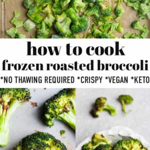 Pinterest image for how to cook frozen broccoli.