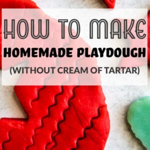 Pinterest image of homemade playdough without cream of tartar
