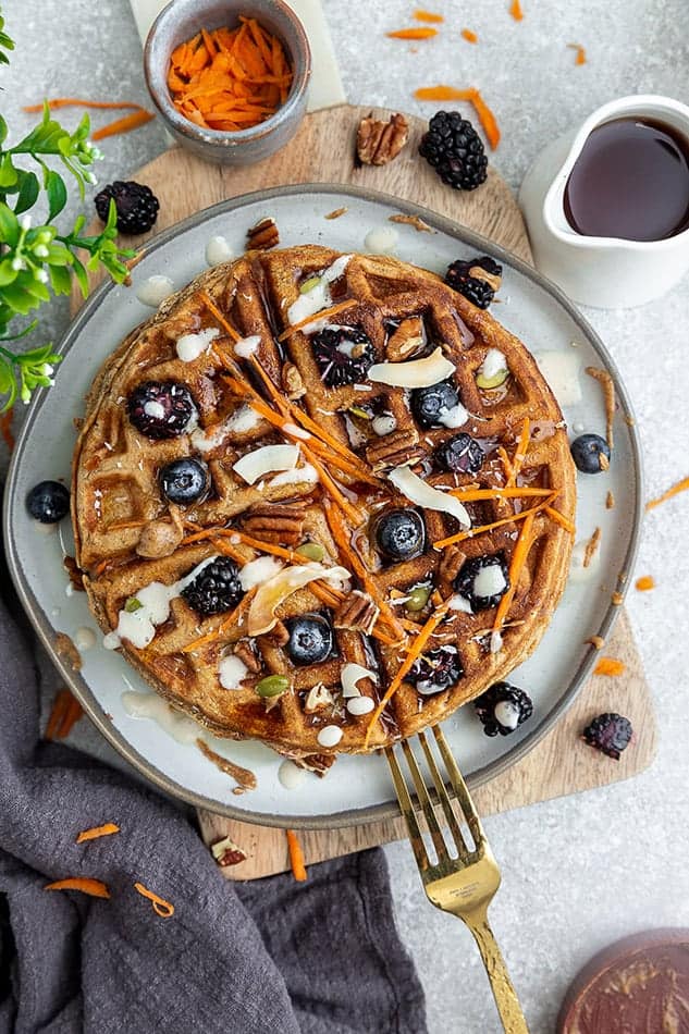 healthy carrot waffles for the freezer