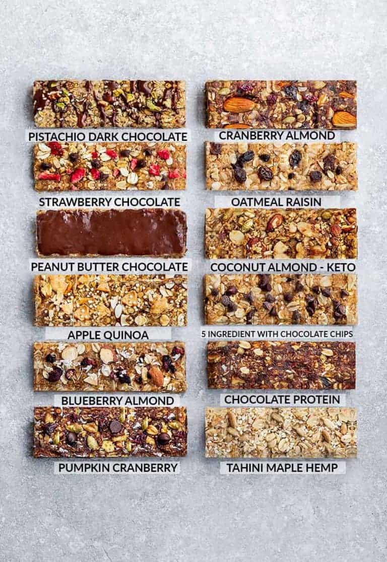 12 different granola bar recipes perfect as pantry staples