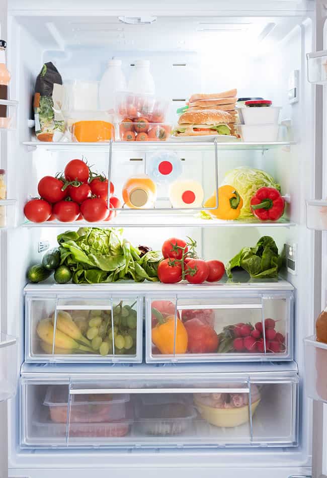 refrigerator filled with produce