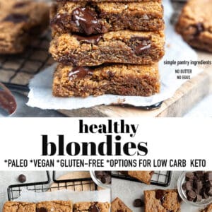 Pinterest collage for Healthy Blondies recipe