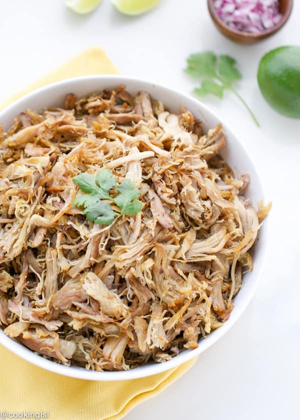 Pulled Pork Carnitas in a bowl